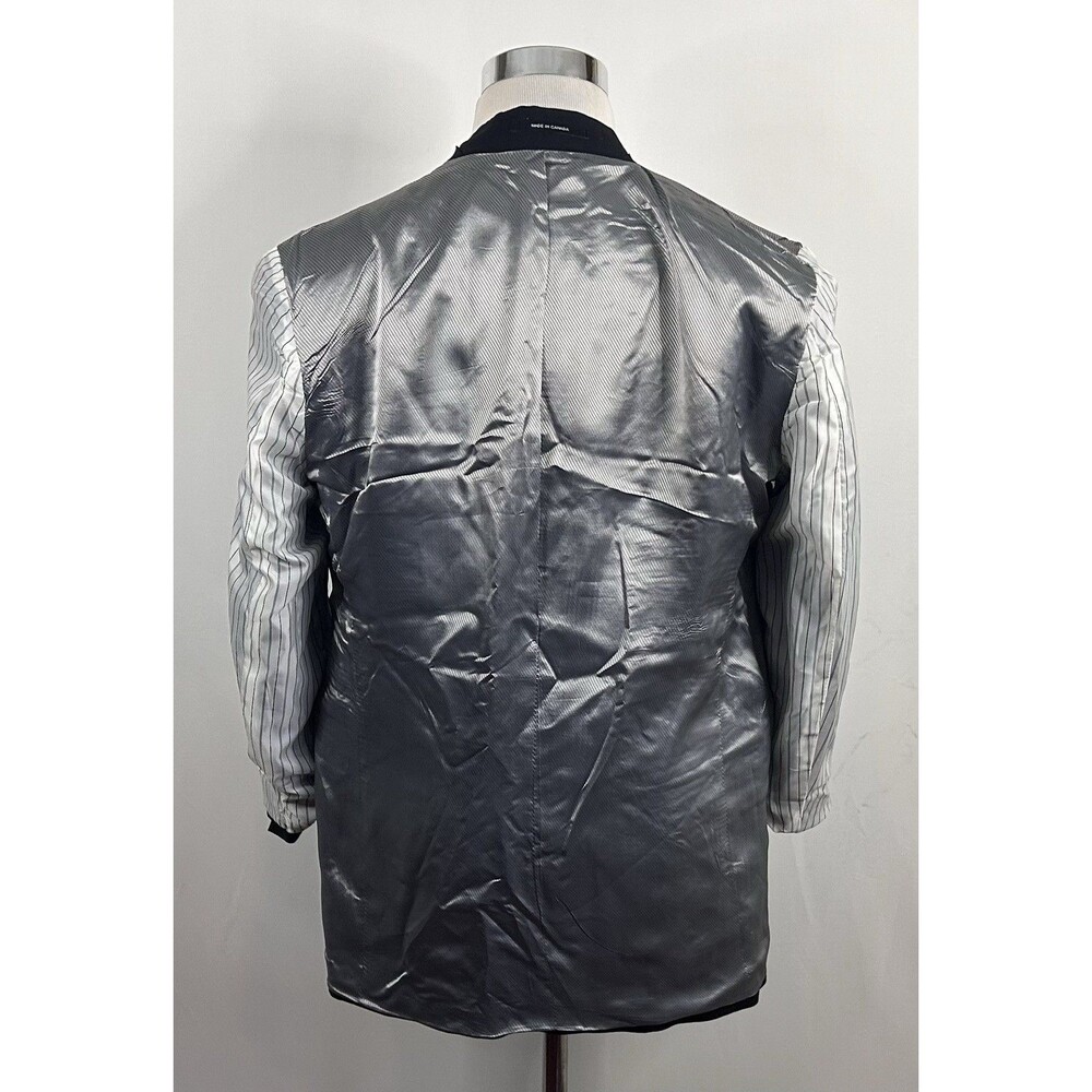 Calvin Klein 40R Tuxedo Jacket 100% Wool All Black Two Button Fully Lined - Picture 8 of 8